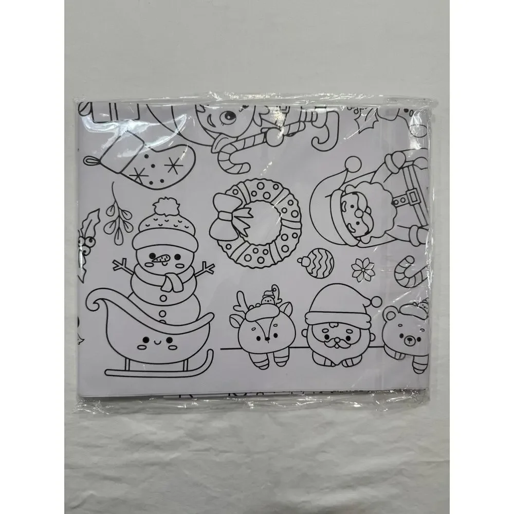 Giant Christmas Coloring Page 30”x72” Table Cloth Keep Them Busy